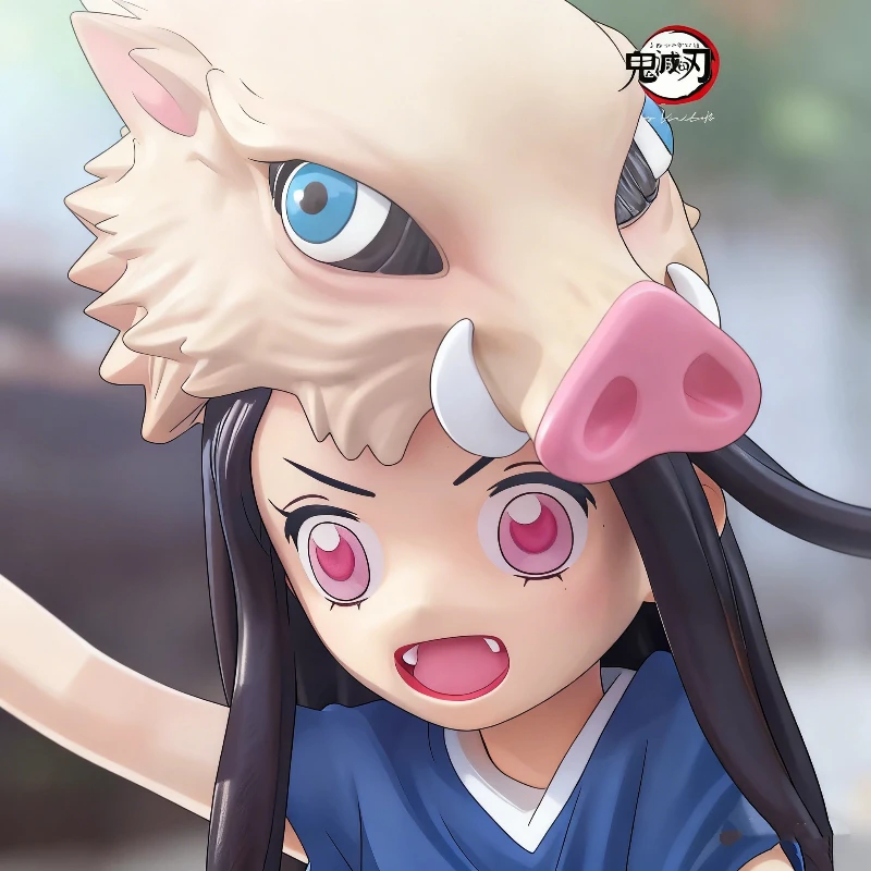 Demon Slayer 20cm Kamado Nezuko Cos Hashibira Inosuke figuras de Anime de pie estatua de PVC modelo de juguete decoración de escritorio regalo coleccionable