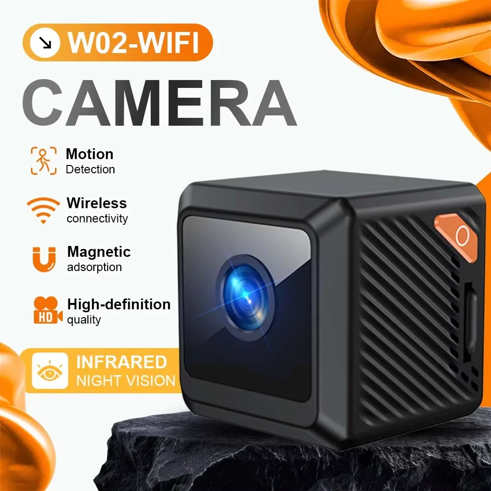 

Мини-камера HD 1080P, внутренняя камера ночного видения, мониторинг безопасности, перезаряжаемая домашняя камера с питанием от аккумулятора 600 мАч