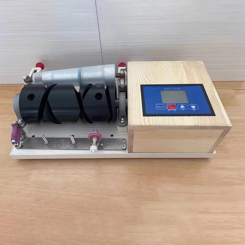 

Mini Winding Machine with Timer & Adjustable Speed, Dual Wax Stand, Yarn Doubling/Reversing for Cashmere, Mohair, Silk, Lace