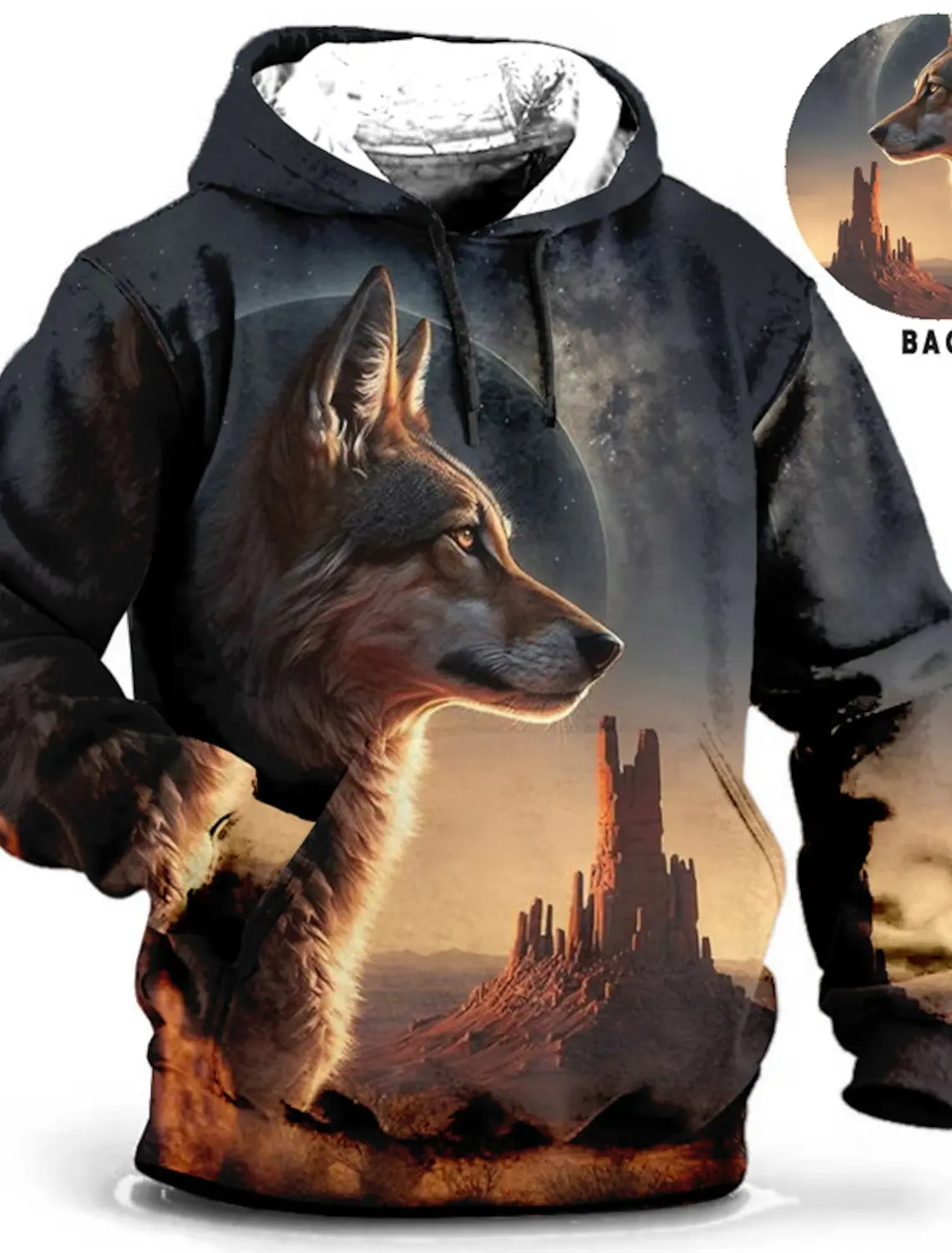 Men\'s Unisex Hoodie Fashion Pullover Hoodie Sweatshirt Hooded Animal Wolf Lion Dragon Tiger Print Daily 3D Print Casual Hoodies