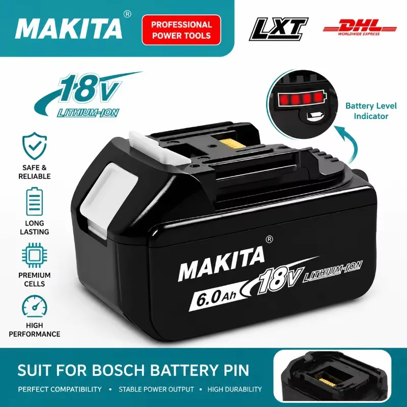 Caricabatterie originale Makita 18V, ricaricabile, per batterie agli ioni di litio BL1850, BL1880, BL1860B, LXT400, per utensili elettrici Makita 18V.