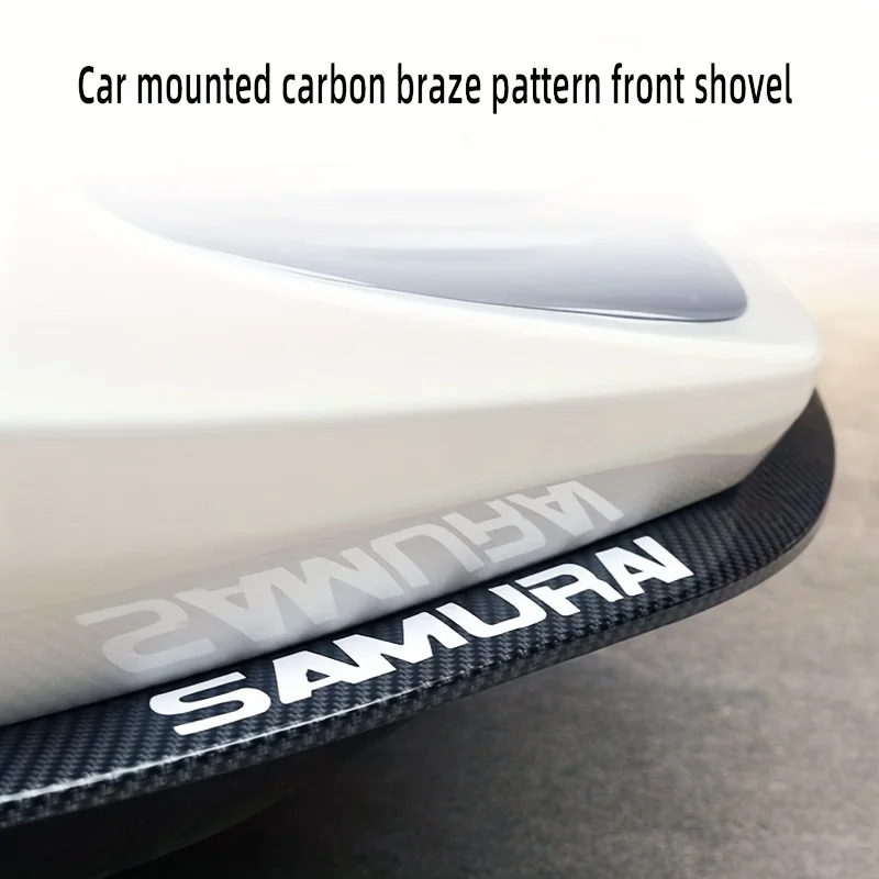 Rubber front bumper lip, universal car spoiler protector bumper protection device collision bar, carbon fiber modified accessory