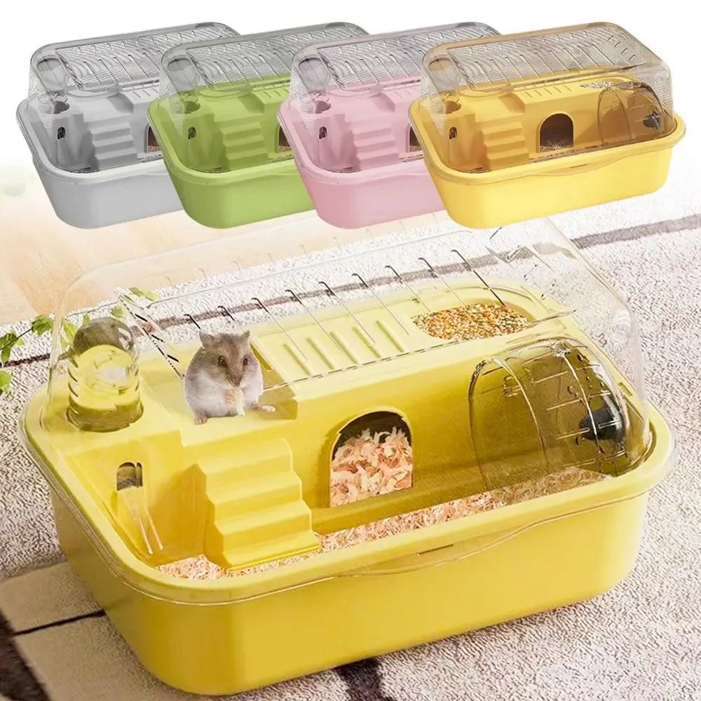 Fashion Double Layer Hamster Cage Sturdy Large Space Small Animal Carrying Cage Breathable Pet House