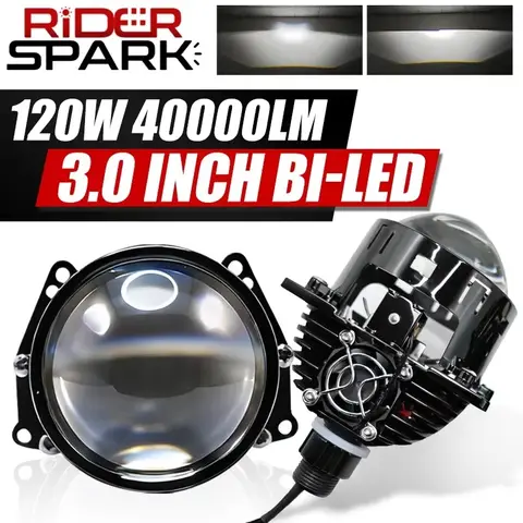3 Inch Bi LED Projector Lenses Hella H4 H7 9005 9006 Headlight Bulb Auto Lamp 120W Car Light Retrofit Hyperboloid Lens LHD RHD