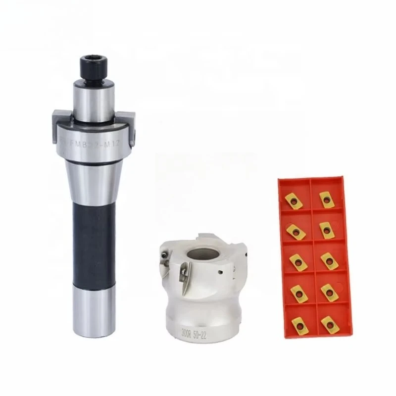 CNC Milling Cutter Set R8 Shank FMB22 - 400R 63mm Face Mill with 10pcs APMT1604 Carbide Inserts