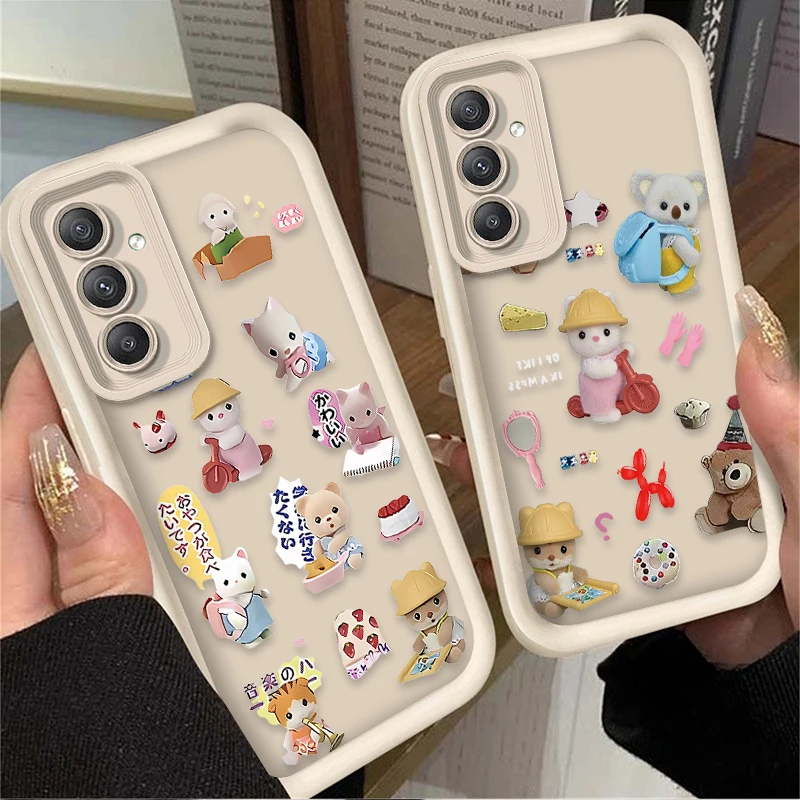 Vintage Bear Animals Case for Samsung Galaxy A35 A55 A15 A25 A16 A06 A05 A05S A24 A13 A23 A12 A22 A32 A52 A71 A51 4G Back Cover