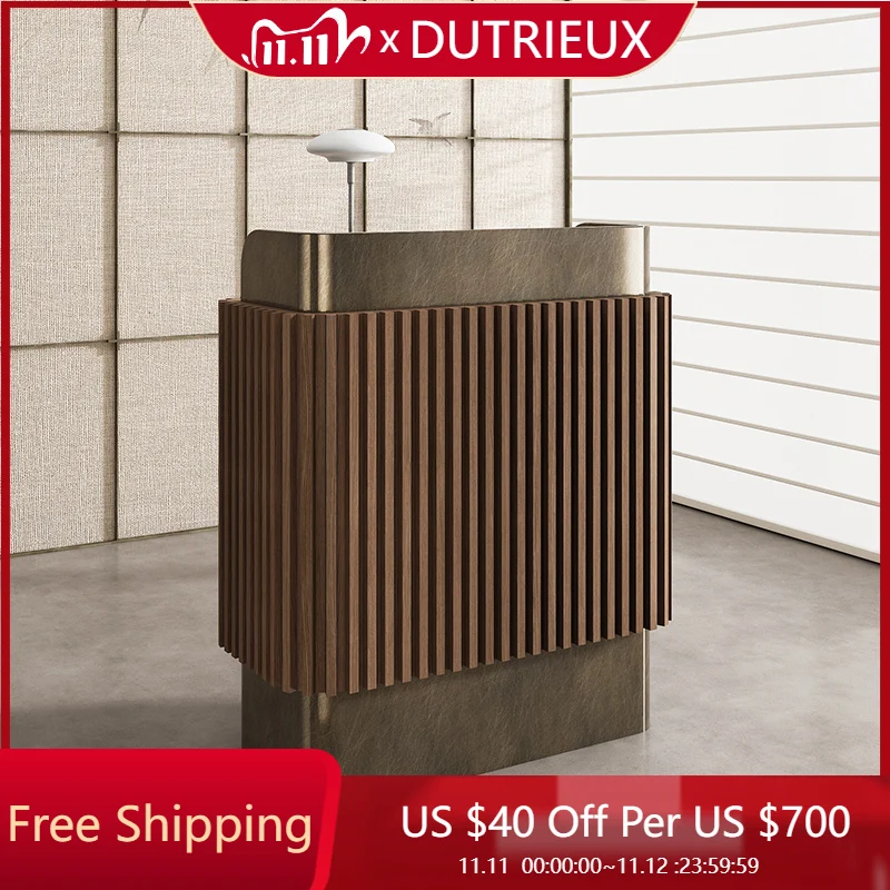 

Wood Light Luxury Reception Desks Design Modern Customer Drawers Reception Desks Coffee L Shaped Schreibtisch Office Furniture