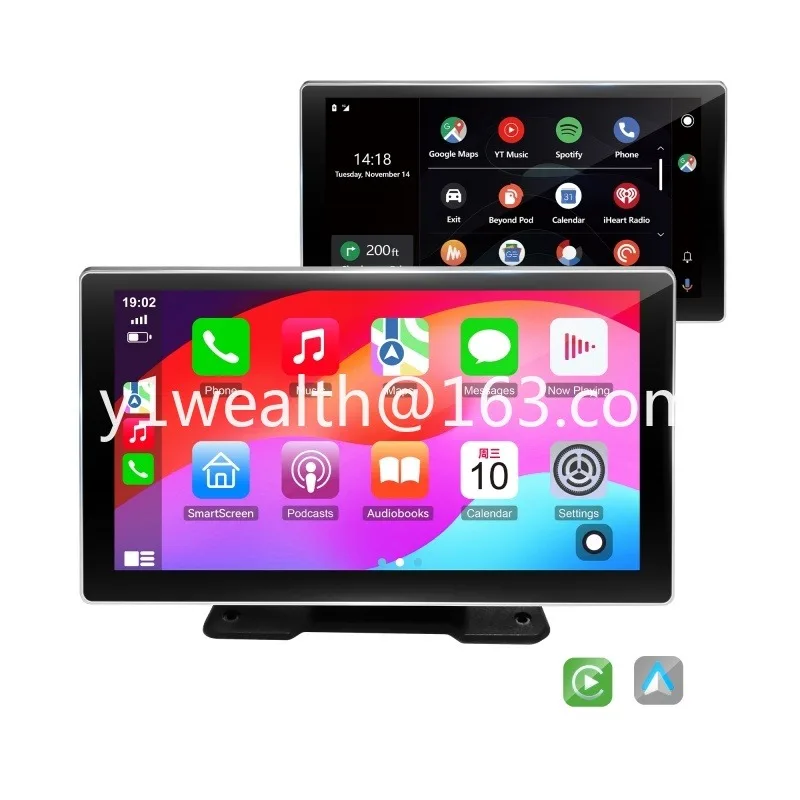 2K 9-inch wireless car portable navigation screen with front and rear dual recorders DVR car cameras