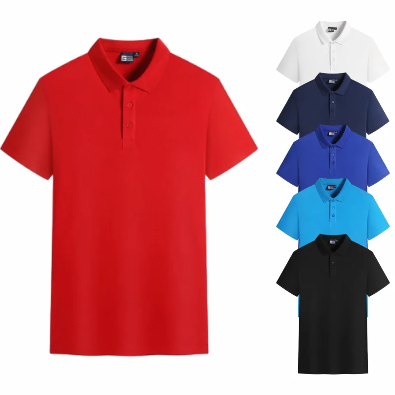 Summer Fashion Solid Color Lapel Button Short Sleeve Polo Shirt Casual Breathable Comfortable Tops