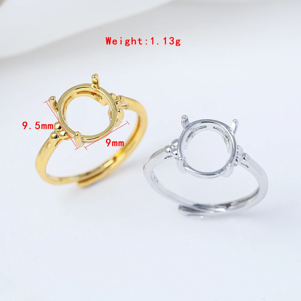 3Pcs 4 Claw Oval Adjustable Ring Settings Brass 18K Gold Plated Semi Mount Moissanite Ring Base For Diy Rings Jewelry Making ﻿ — zdjęcie 6