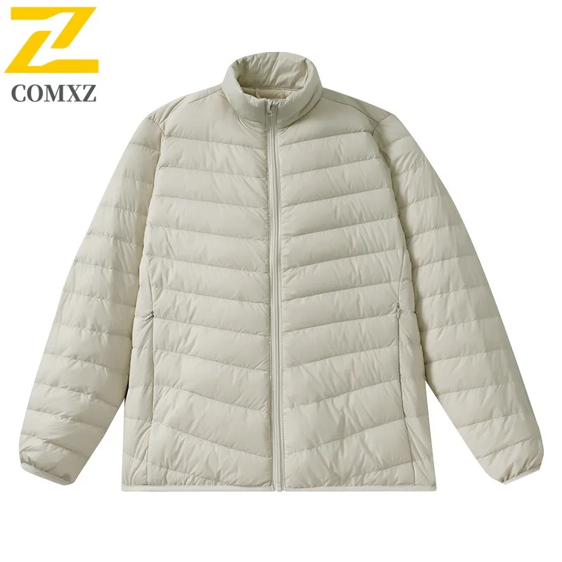 

COMXZ Men Down Jacket Ultralight Stand Collar Outdoor Work Lightweight Padded Jacket Casual Business Thickened Warm Winter Coats