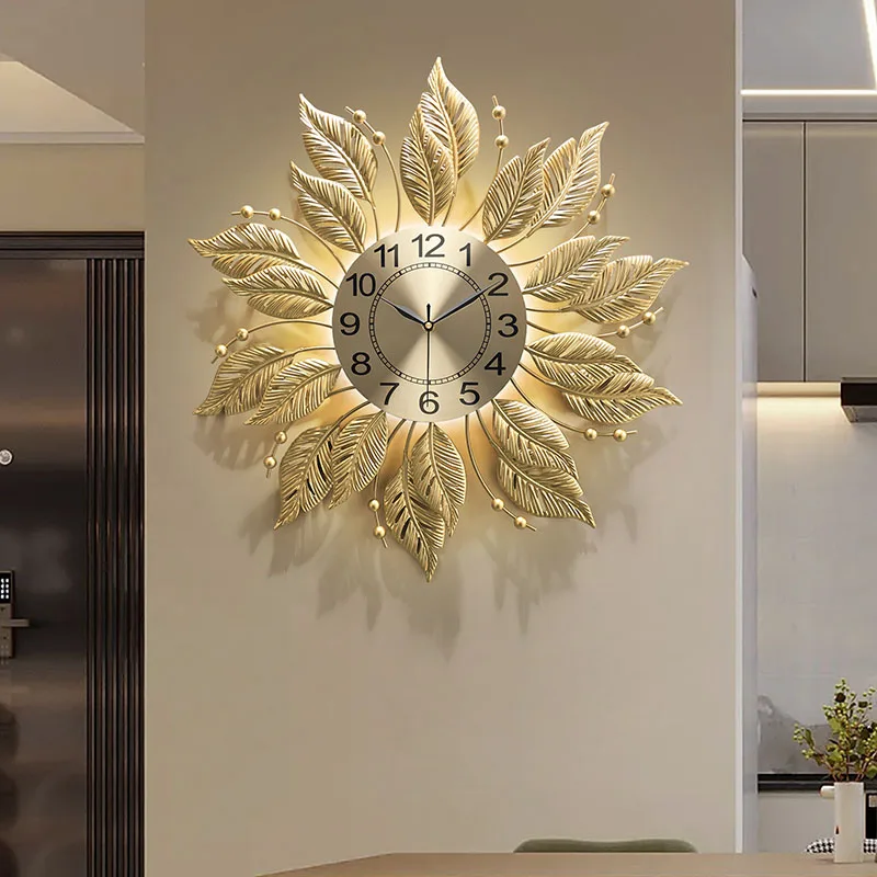 Y*-Metal Wall Art Luxury Wall Watch Large Big Size Design Silent Nordic Clock Wall Fashion Simple Orologio Da Parete Home Decor