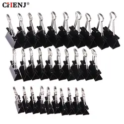 10pcs/lot Black Metal Binder Clips 19mm/ 25mm/ 32mm Notes Letter Paper Clip Office Supplies Binding Securing Clips