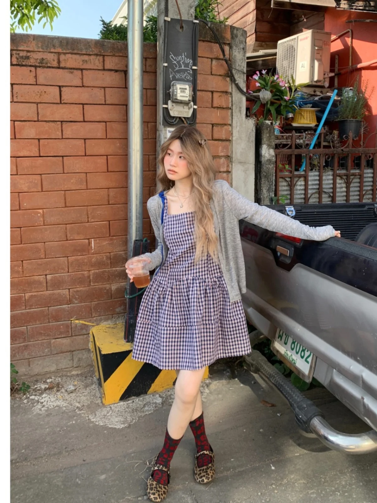 

plus Size Retro Vest Plaid Dr Women Spring New Design Sensation Svel A-Line Skirt Trendy Korean Sle Commute