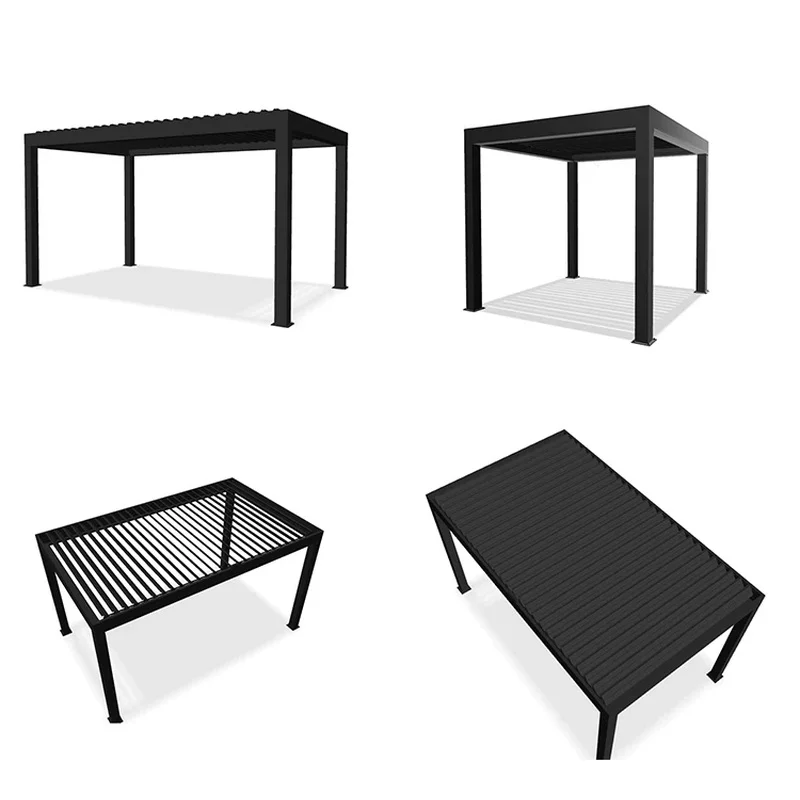 Factory Direct Pergola Aluminium Outdoor 3x4 Gazebo Awning Canopy with Roller Blinds Screen