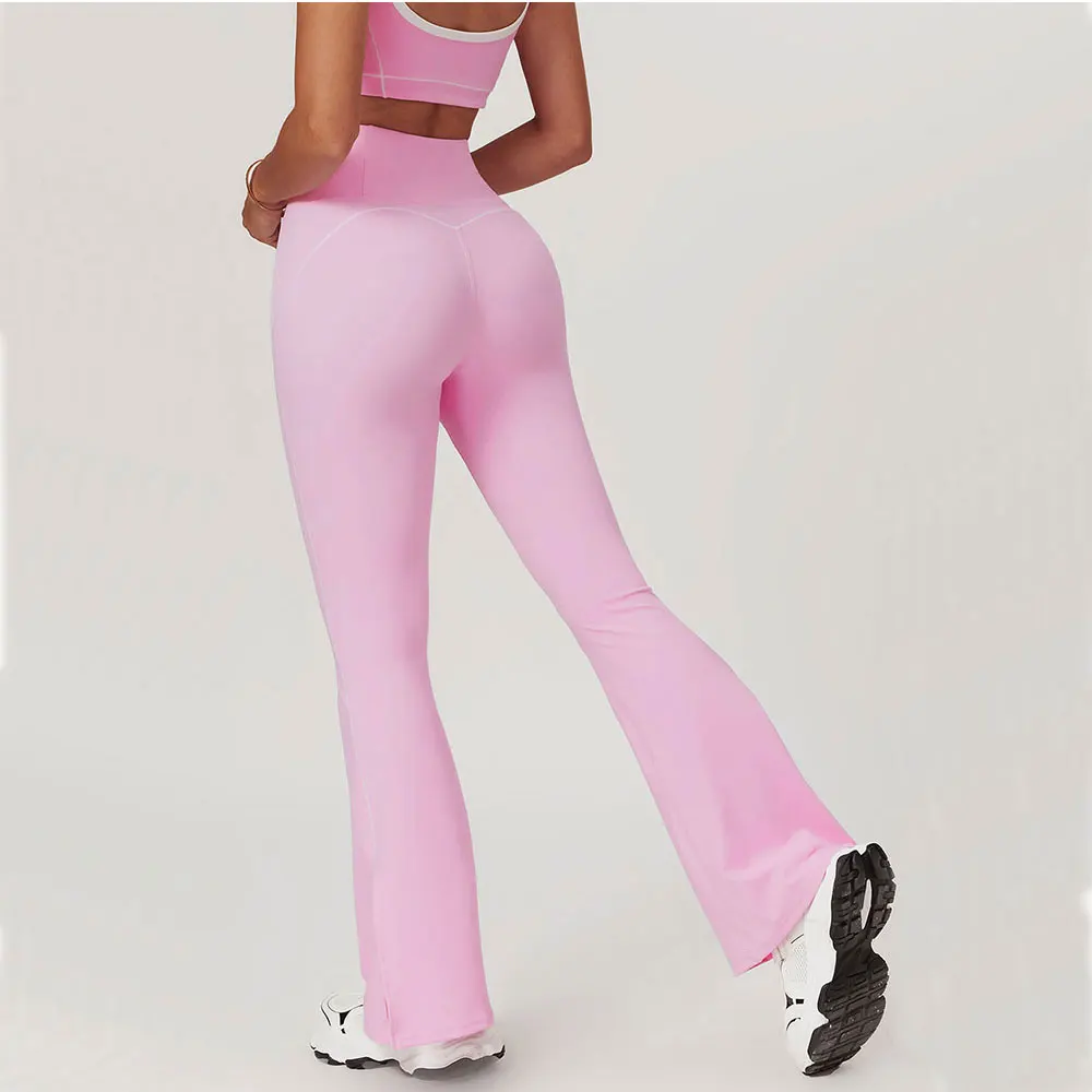 Leggings évasés de Yoga pour femmes, bas de cloche, Fitness, Push-Up, taille haute, jambes larges, pantalons d'entraînement, collants élastiques, pantalons de Sport d'exercice