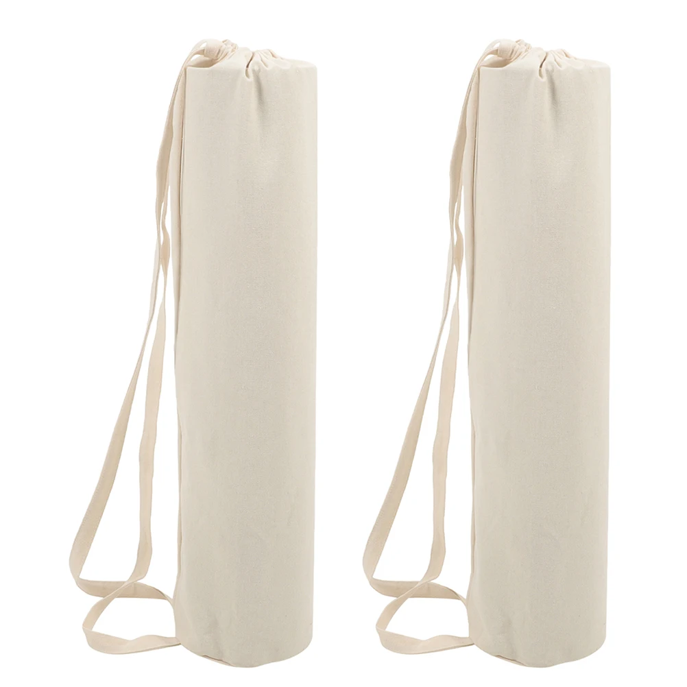 2 قطعة حصيرة اليوغا حمل حقيبة قماش حزام الكتف سعة كبيرة تخزين لصالة الألعاب الرياضية بيلاتيس اليوغا حمل حقيبة الرياضة اللياقة البدنية العرض