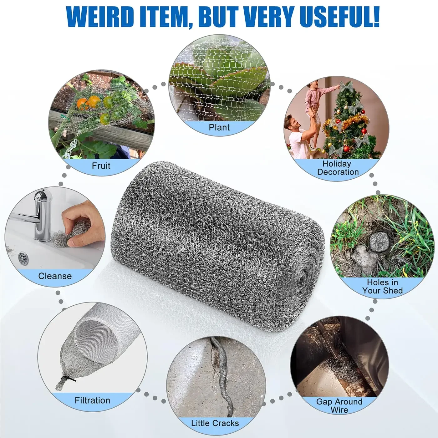 Stainless Steel Mesh Squirrel Repeller Outdoor Flexible Trap Animal Control mesh Signal Shielding Net Wire for Garden Home
