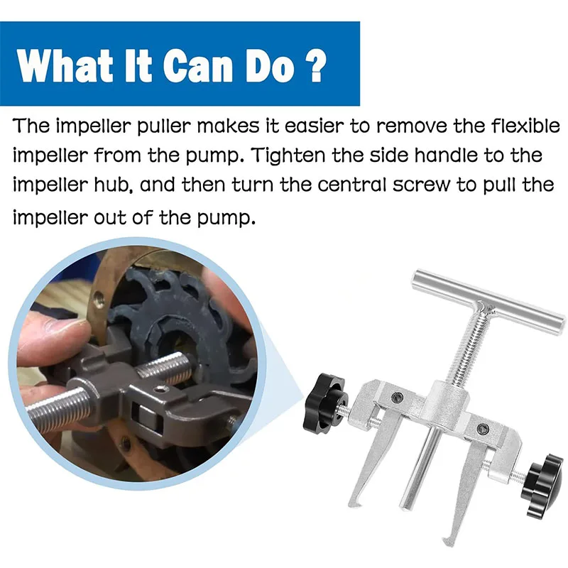 Impeller Puller 660040-1 for 2-1/4" to 2-9/16", Impeller Removal Tool Compatible with Jabsco Pump #50070-0040 and #50070-0200 image 4