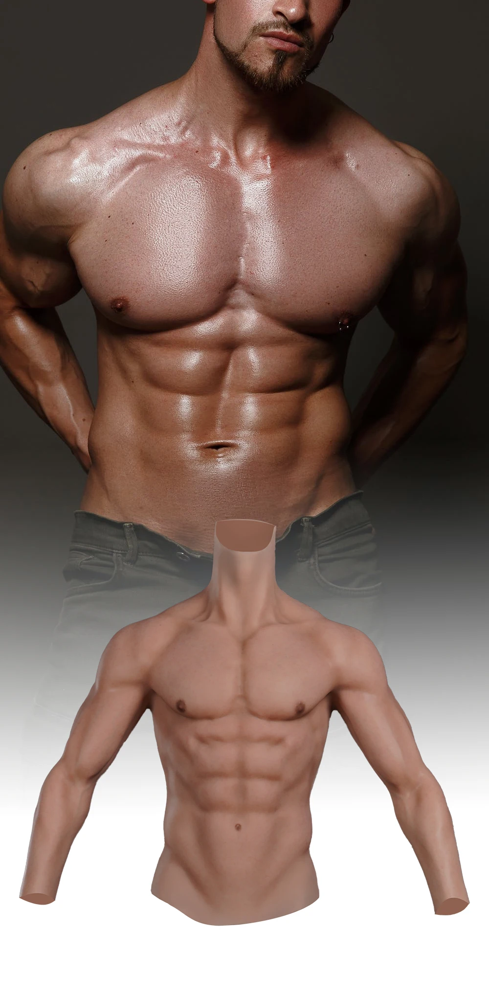 CYOMI Handmade Realistic Silicone Muscles Cosplay Costumes Fake Chest For Man Fake Abs Cover Your Belly For Crossdresser