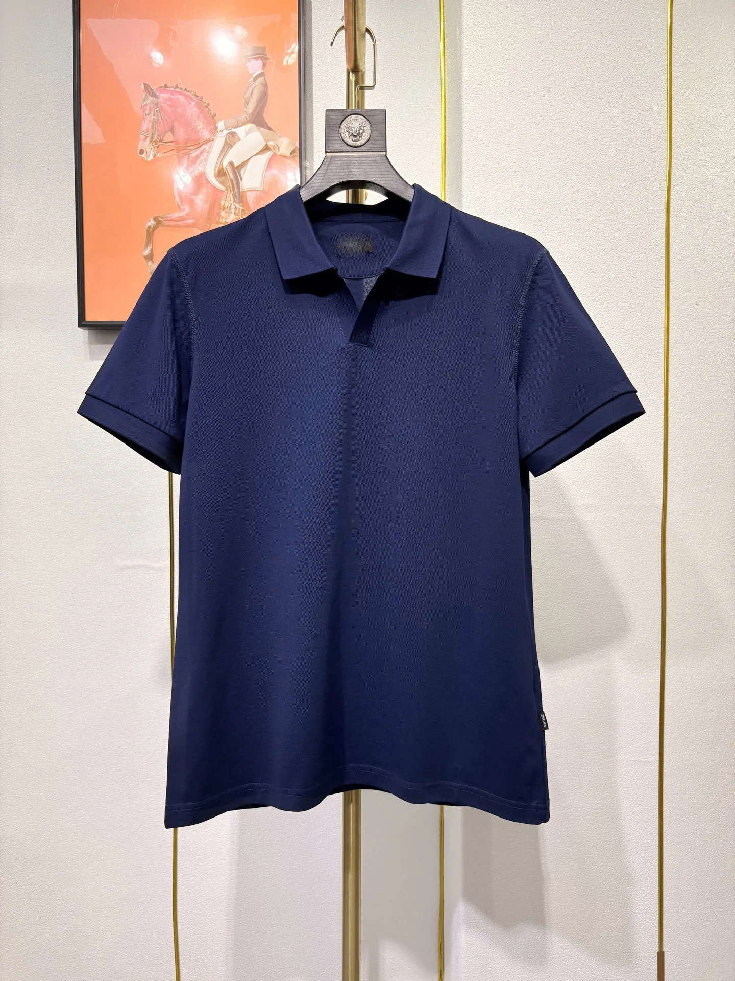 

13 SIJITONGDA2025 new men's high-end mulberry silk lapel short-sleeved T-shirt size M-XXXL