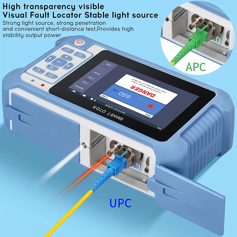 Testowanie aktywnych światłowodów COMPTYCO reflektometr optyczny OTDR VFL OLS OPM LED eventowy Tester sieci ethernetowej AUA 513U/APC Port