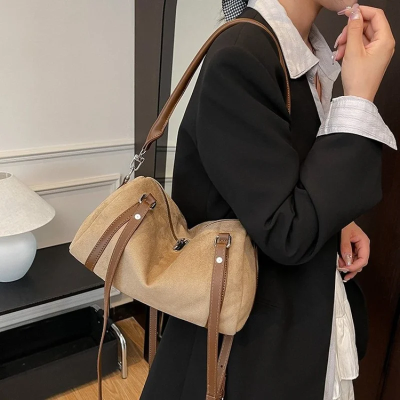 

Модная женская сумка из нубуковой кожи, повседневная австрийская модная просторная мягкая повседневная одежда