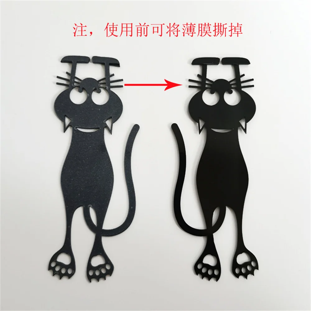 Kawaii Black Cat Bookmarks for Books 3D Cutout Bookmark Cute Cat Paws Locate Reading Progress Cat Bookmarks For Book Lovers
