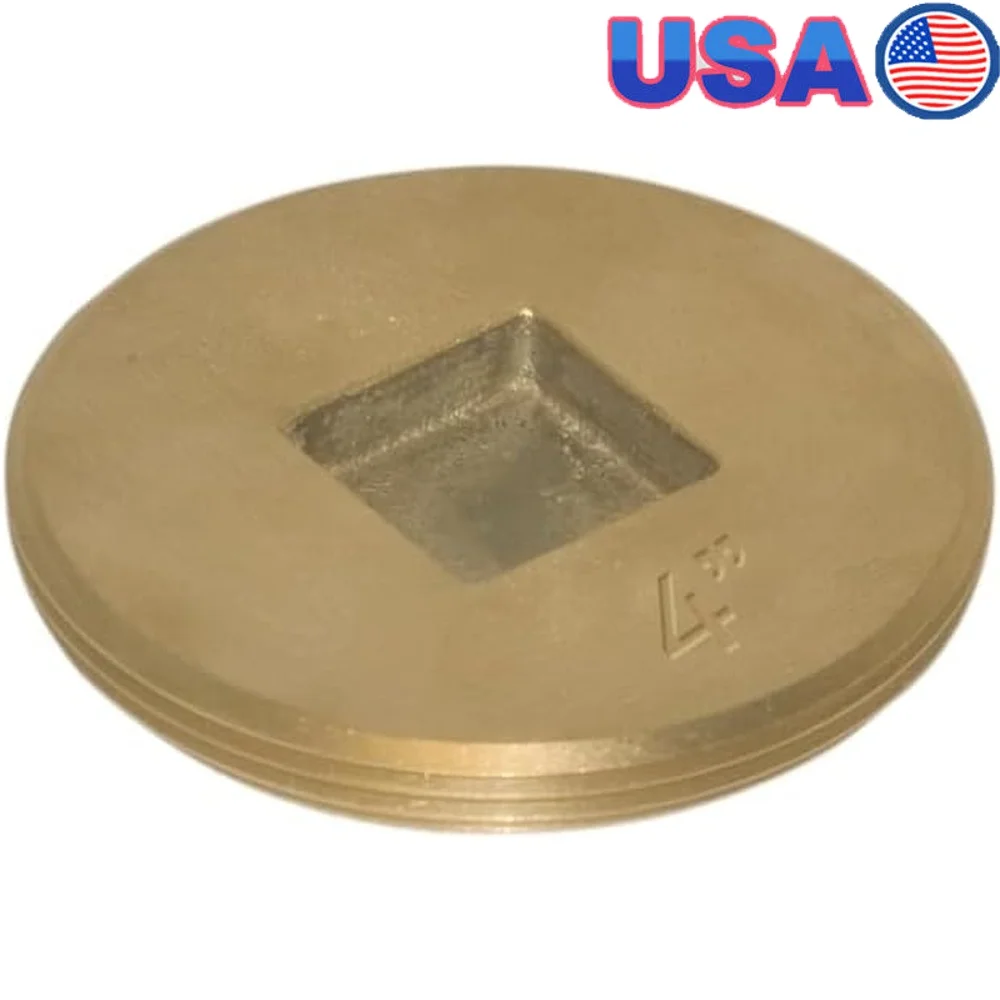 

4-дюймовая латунная заглушка с потайной головкой, заподлицо, простая установка, сантехнический инструмент, сливное отверстие