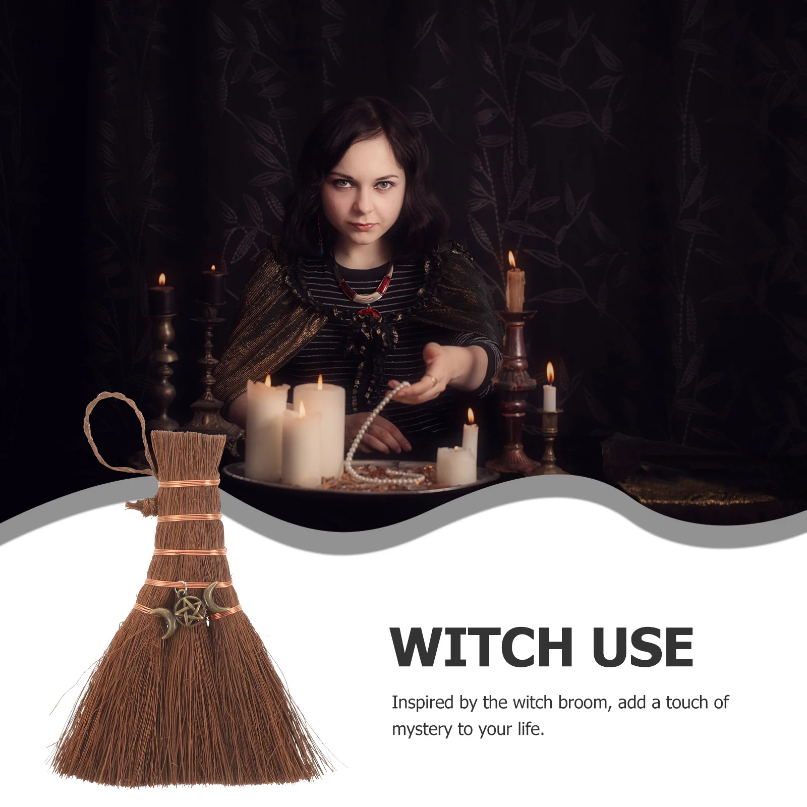 

Broom Pendant Halloween Decoration Party Hanging Broom Ornament Miniature Scene Decor Micro Landscape Prop