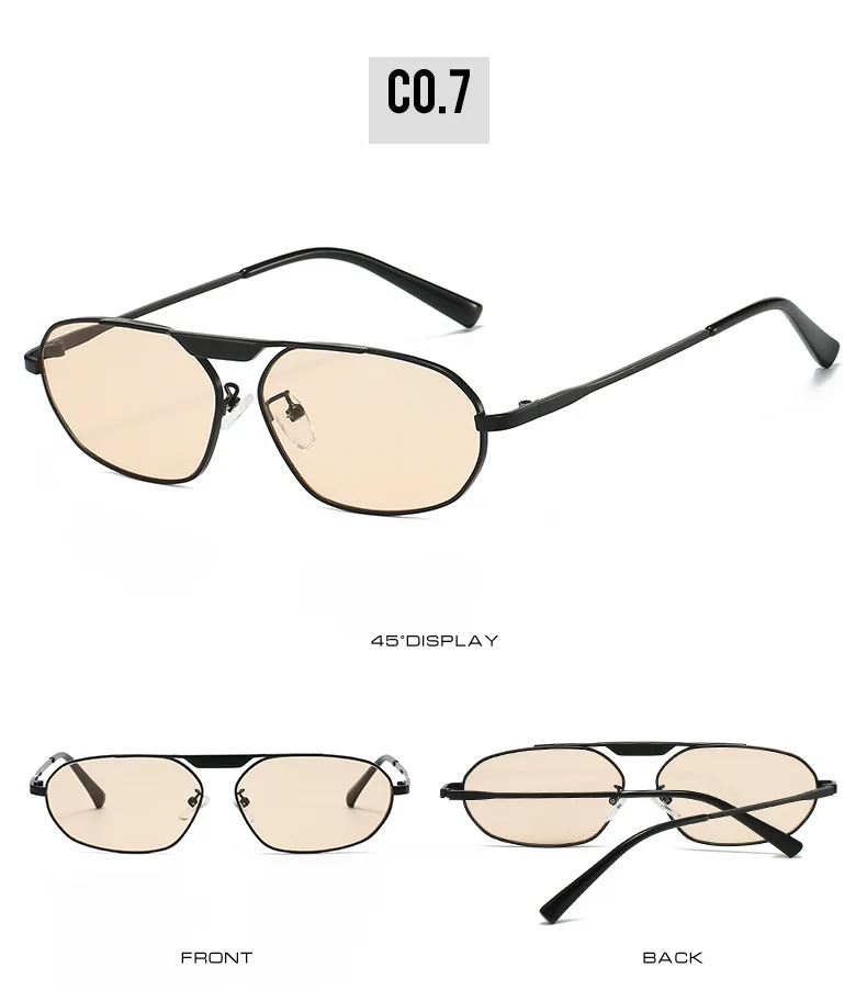 SO&EI Retro Unregelmäßige Polygon Cat Eye Metall Frauen Sonnenbrille Mode Marke Designer Männer Shades UV400 Punk Sonnenbrille – Detail 13