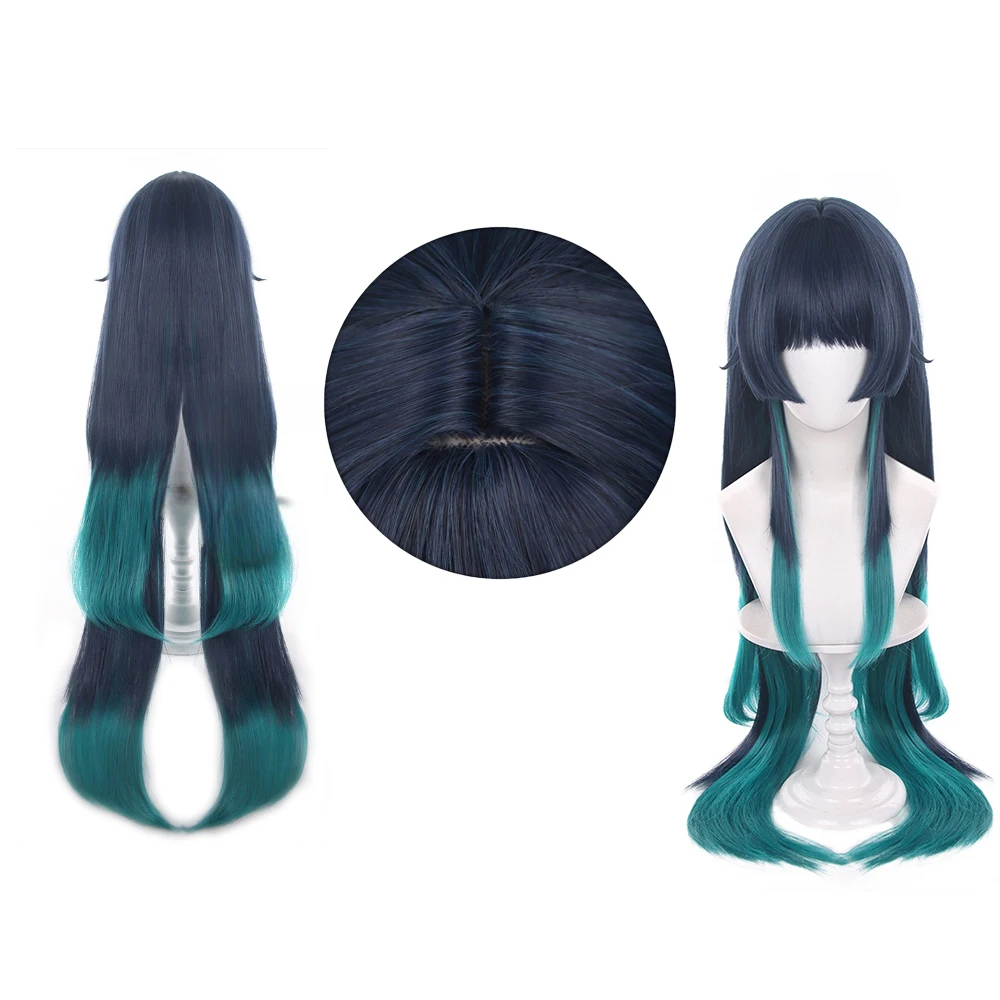 100cm Long Blue Gradient Anime Celaeno Cosplay Wig Role Play Wig Heat Resistant Synthetic Hair Comic Con Party