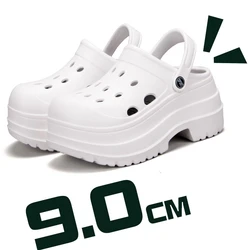 Women's Wedges Heel Sandals Summer Slippers Closed Toe Chunky Platform Shoes Mujer Hollow Out Thick Sole Non-slip Lady Slides