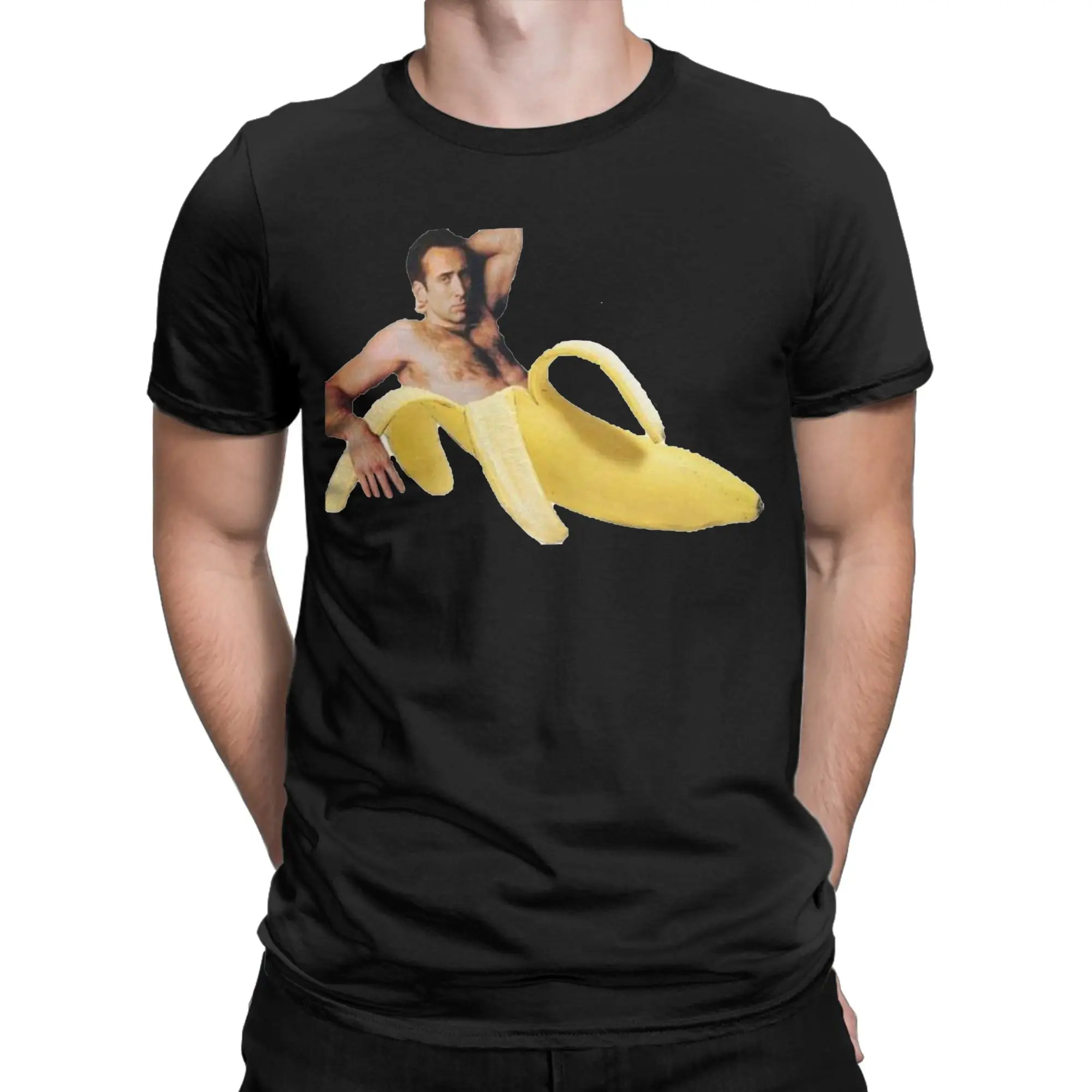 Nicolas Cage Funny Meme  T-Shirts for Men Women Picolas Cage Funny Cotton Tees Round Collar Short Sleeve T Shirts Original Tops