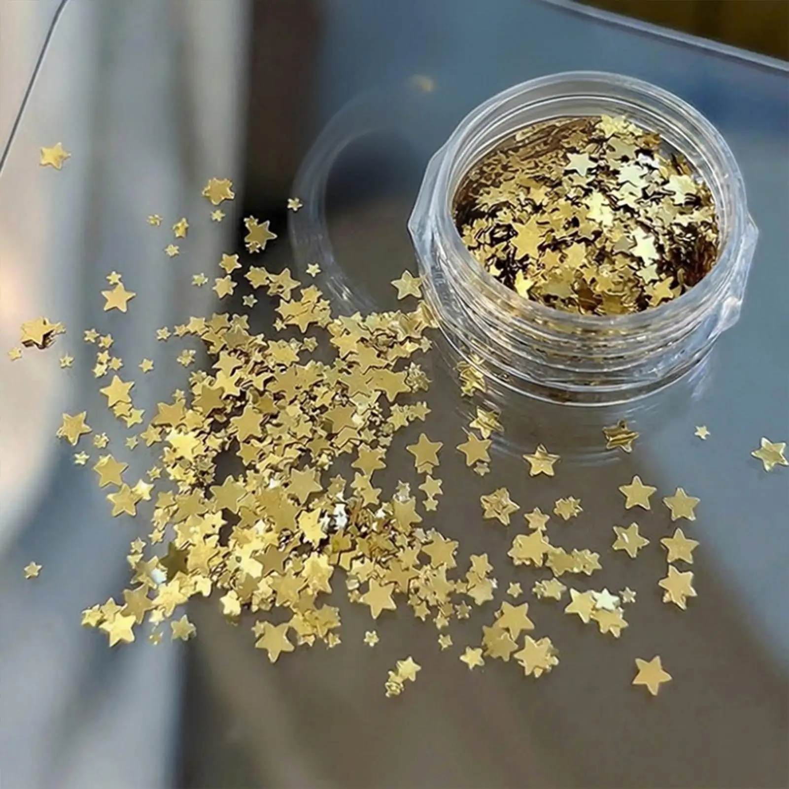 Nail Sequins Dazzling Sparkly Wearable Mixed Sequins Decoration Nail Charms Stars for Crafts Makeup Beauty Salon Spa Home Party