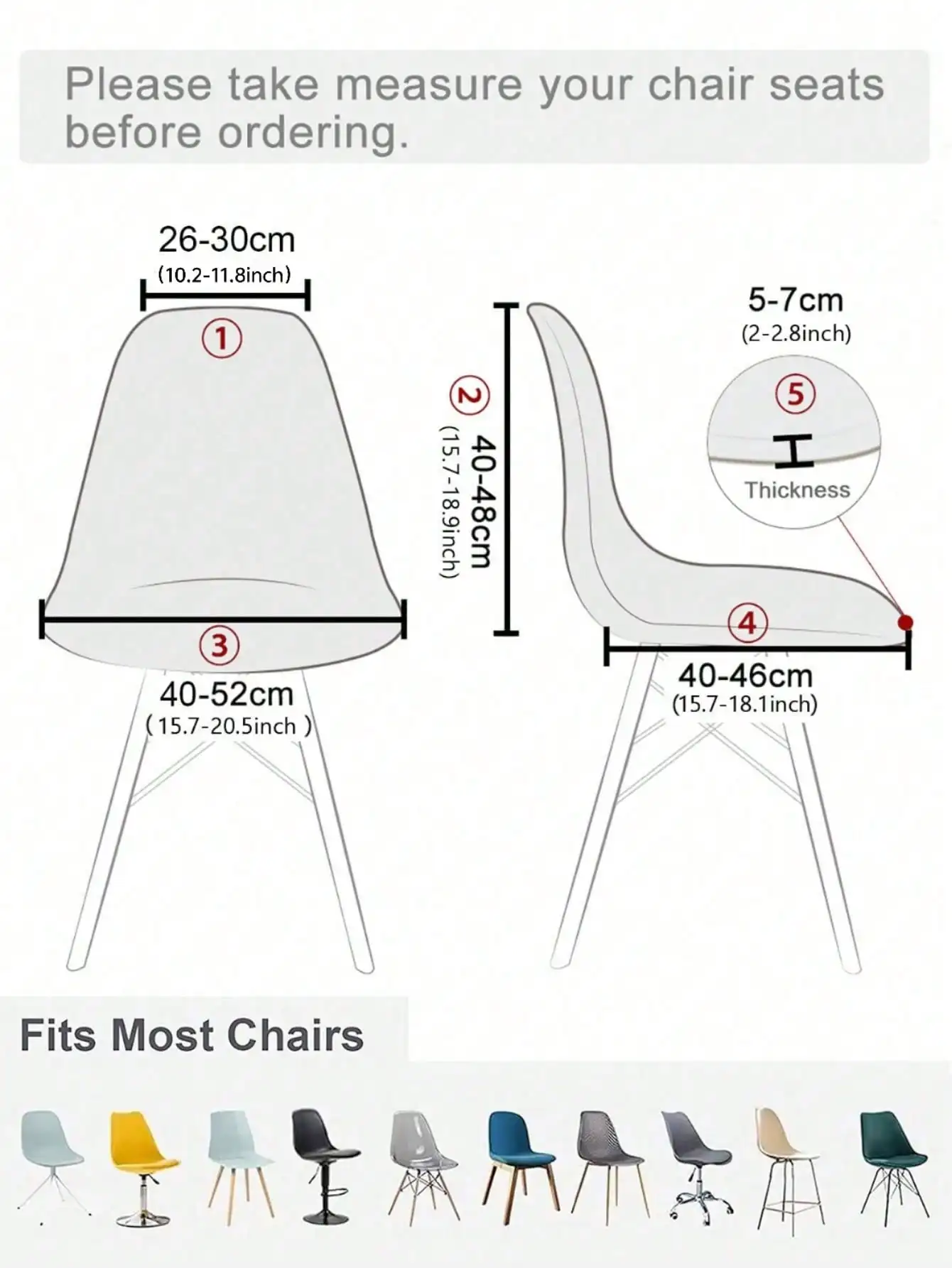 Modern Printed Removable & Washable, Stretchy Milk Silk Curved Shell Chair Cover, All Season Use Dining Chairs, Chair Covers