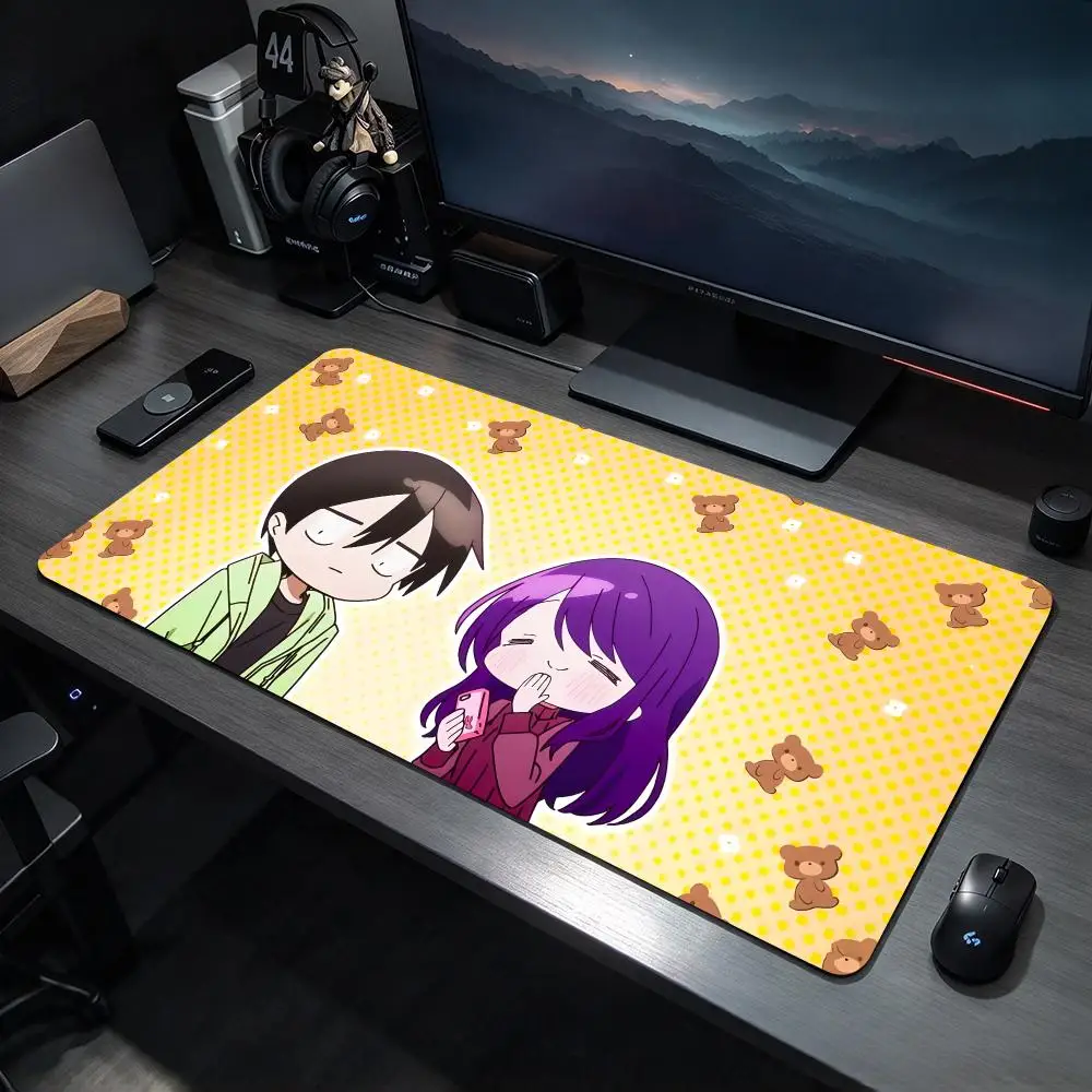 Comedic Anime K-Kubo-san wa Mob wo Yurusanai Mouse Pads Large Gaming Mousepad Desk Mat Non Slip Bottom Featuring Stitched Edges