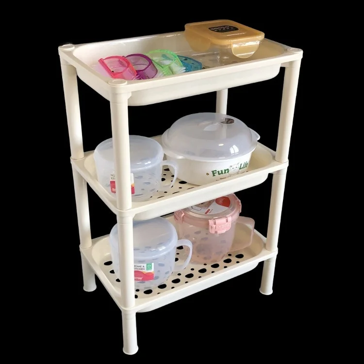 

Plastic Kitchen Bathroom Multi-layer Storage Rack Desktop Organizer Drainage Shelf Clutter-Free Living Space Arranger