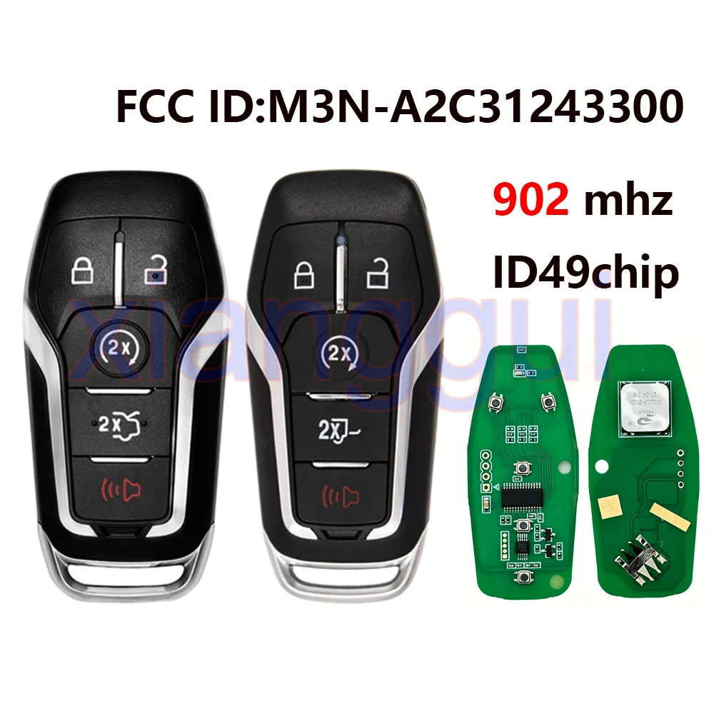 

FCCID M3N-A2C31243300 ID49chip 902MHZ Car Remote Key Fob for Ford Mustang Edge Explorer Fusion Mondeo Kuka Lincon 2013-2017