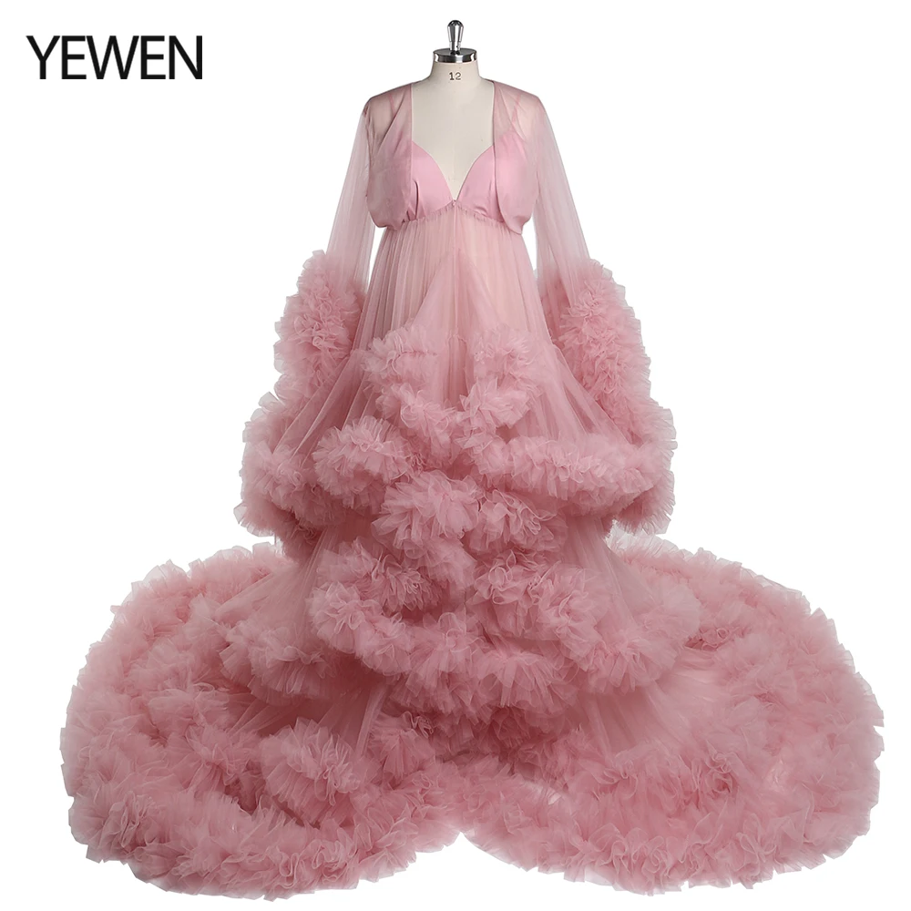 YEWEN-Robe de soirée en tulle à col en V pour séance photo, robe de douche de bébé, robe châle parfaite, quelle que soit la photographie, YW220704