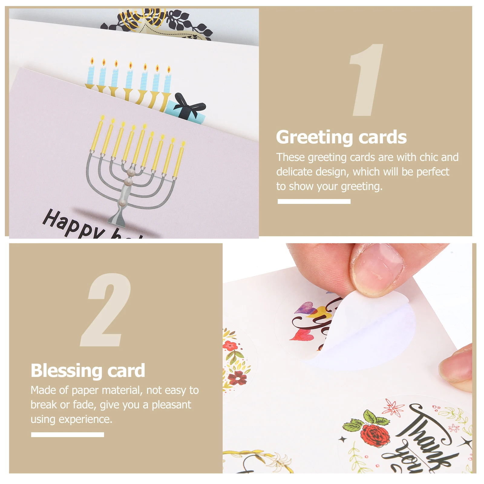 

12 Pcs Card Set Hanukkah Festival Festival Greeting Cards Supplies Blessing Cards Envelopes Included Stylish Paper Material