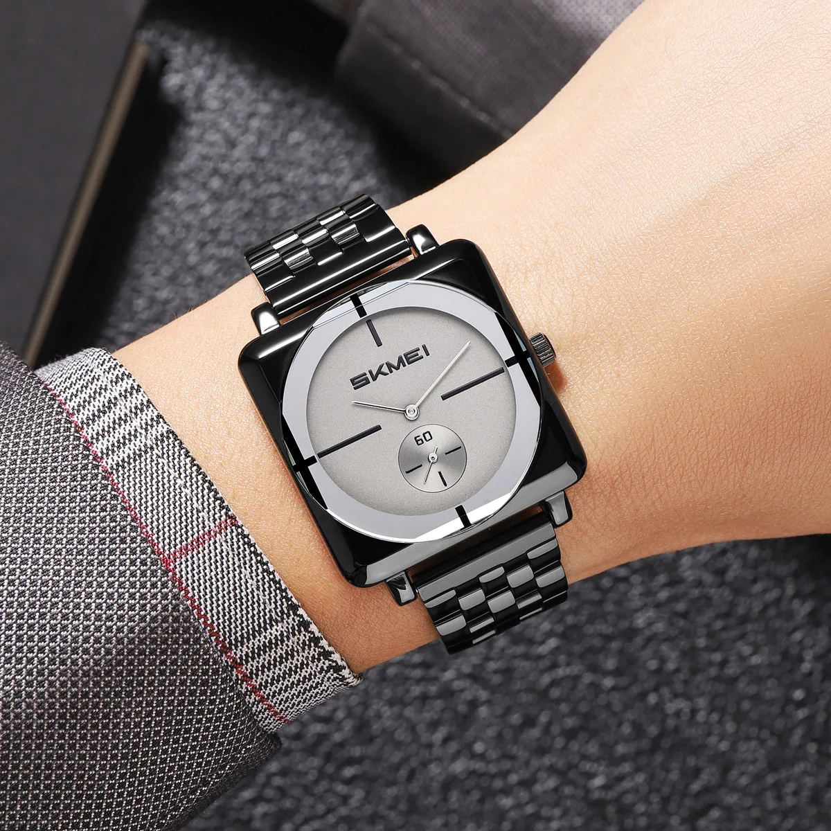 2413 Nuevo Reloj de Cuarzo Casual de Acero para Hombre, Reloj de Pulsera de Negocios a la Moda, Resistente al Agua 3 Bar, Reloj de Mano para Hombre