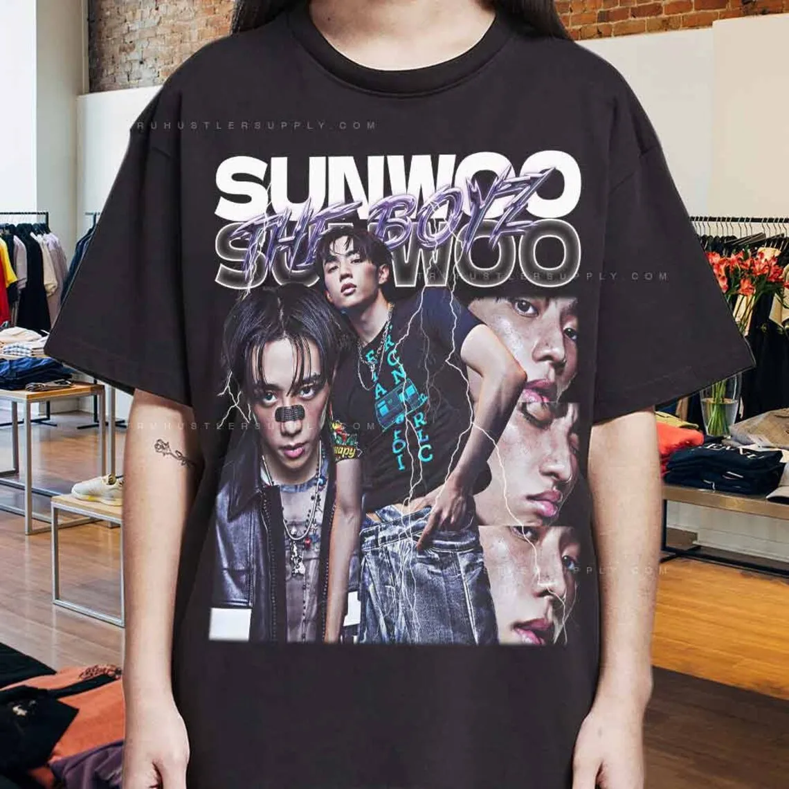 Sunwoo The Boyz Graphic Shirt Tee Tshirt kpop Retro shirt tee Kpop shirt Merch - Sunwoo Retro Shirt - The boyz Fan shirt tee