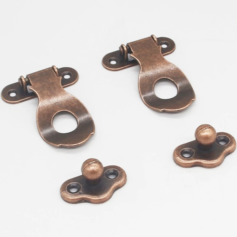 10Pcs 빈티지 래치 Hasp 가구 잠금 장식 잠금 버클 서랍 가방 캐비닛 케이스에 대 한 나무 보석 상자 래치