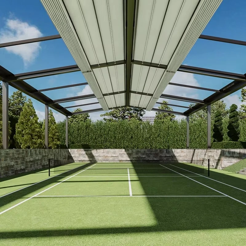 Electric Rainproof Awning Sun Shading Fabric Auto Canopy Retractable PVC Roof Shutters Motorized Canopy