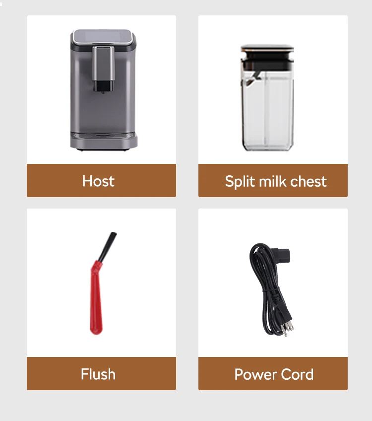 Mcilpoog WS-D5 Automatic Espresso Machine ,Built-In Milk Frother & Tank, 12 Coffee Varieties, Touchscreen,Ideal for Home Use