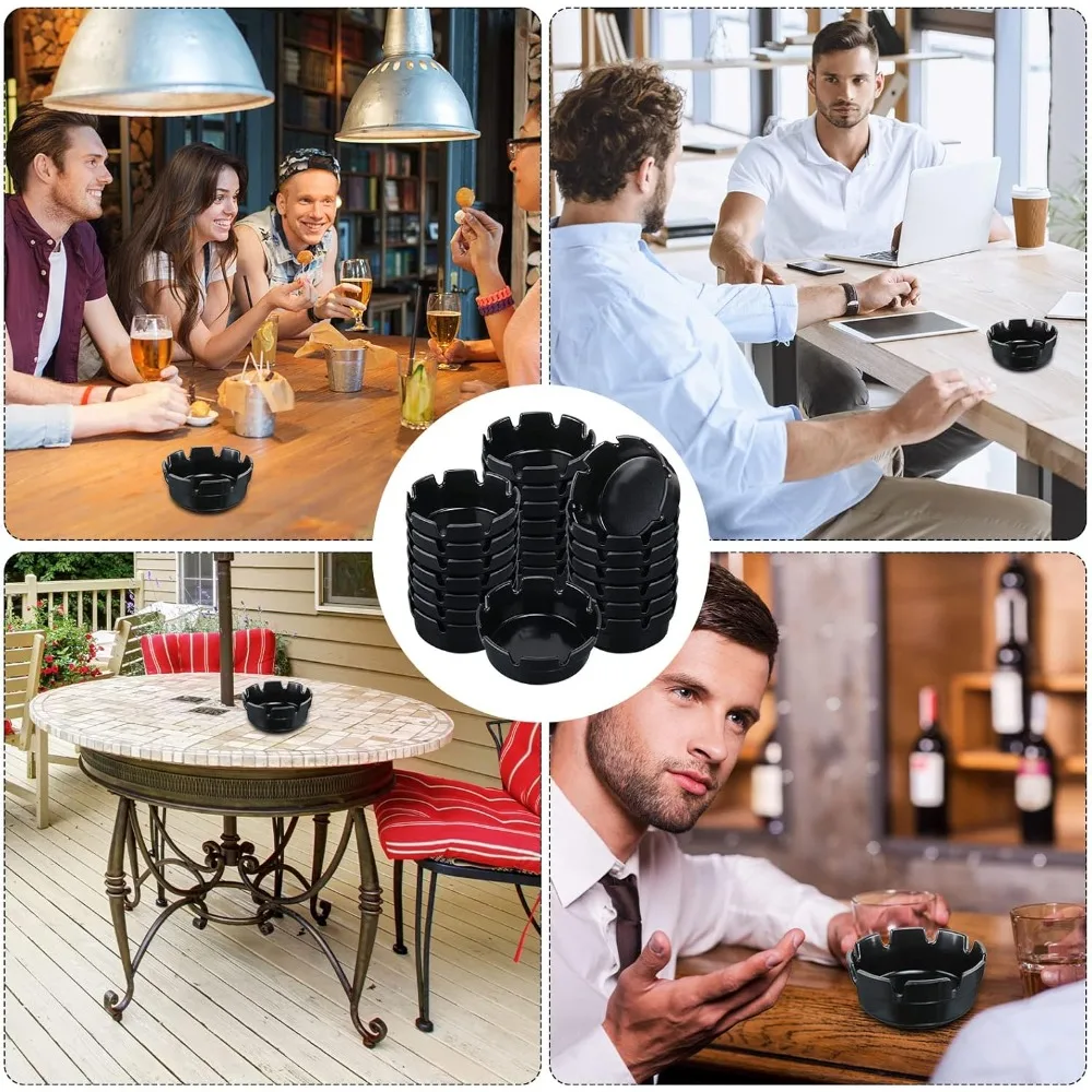 24-حزمة من منافض السجائر المستديرة مقاس 4 بوصات - صواني رماد داخلية/خارجية للفناء والمطاعم والمطبخ وديكور المنزل #6