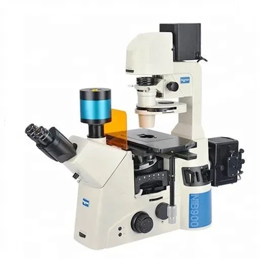 Microscopio de fluorescencia invertida objetivo Boshida BD-NIB910 APO con iluminación LED de contraste de fase