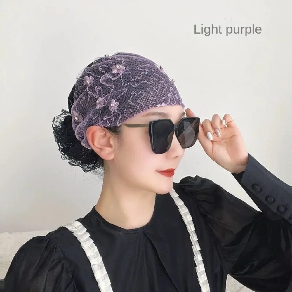 حار بيع الدانتيل والتطريز عقال غطاء تغليف الشعر الأبيض غطاء كامل رباط شعر مطاطا العصرية عمامة الإناث