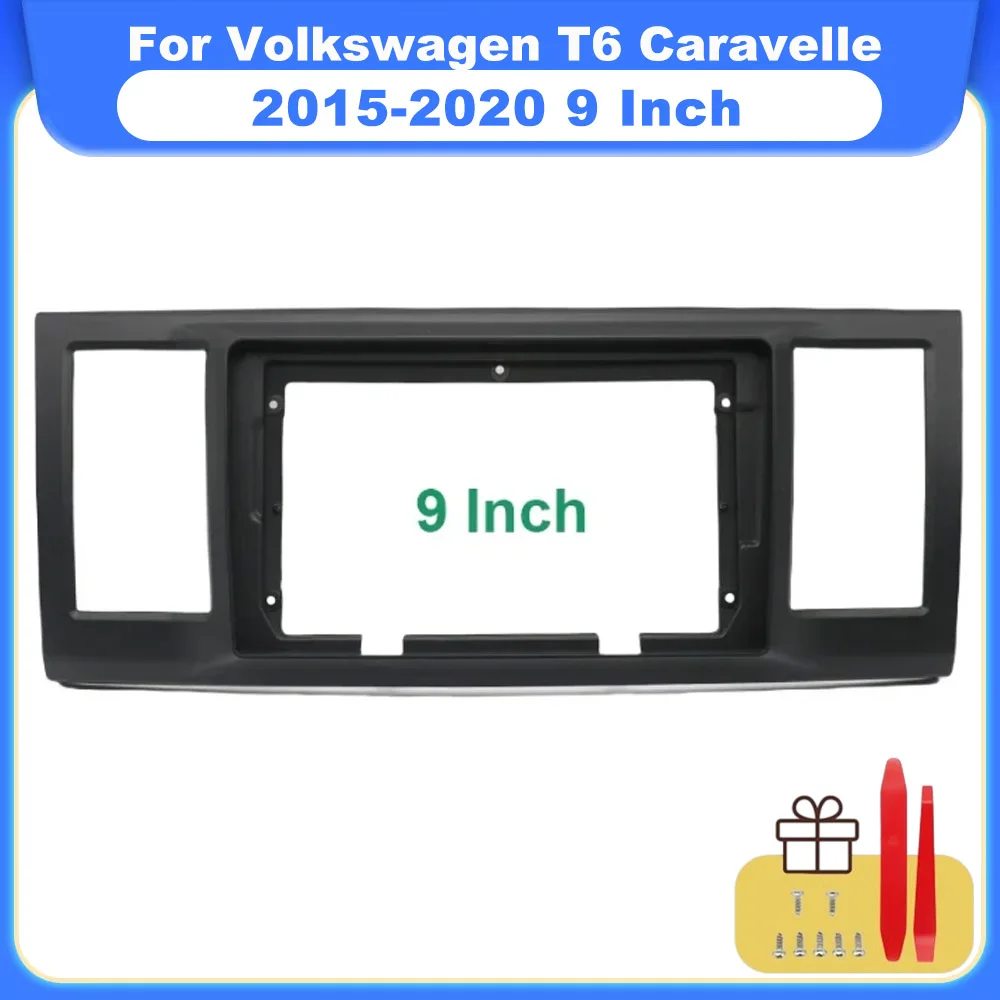 9 Inch Car Frame Fascia Adapter Canbus Box Decoder Android Radio Dash For Volkswagen T6 Caravelle 2015-2020